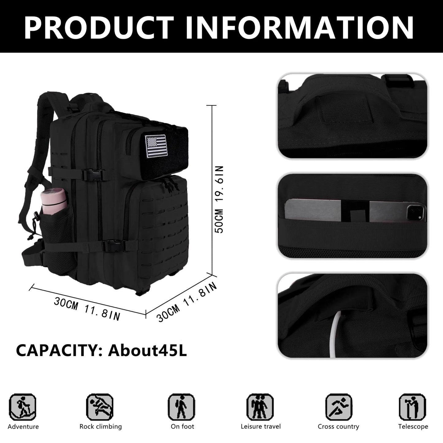 IronVorn™ Tactical Gym Backpack – 45 L